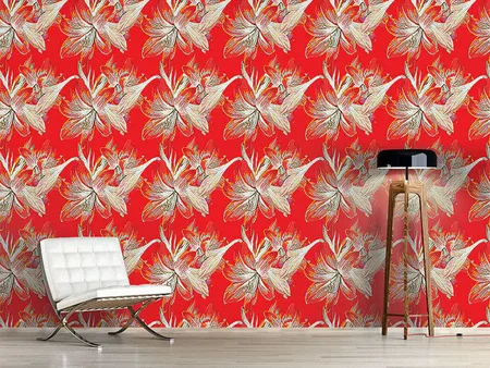 Wall Mural Pattern Wallpaper Fire Lily