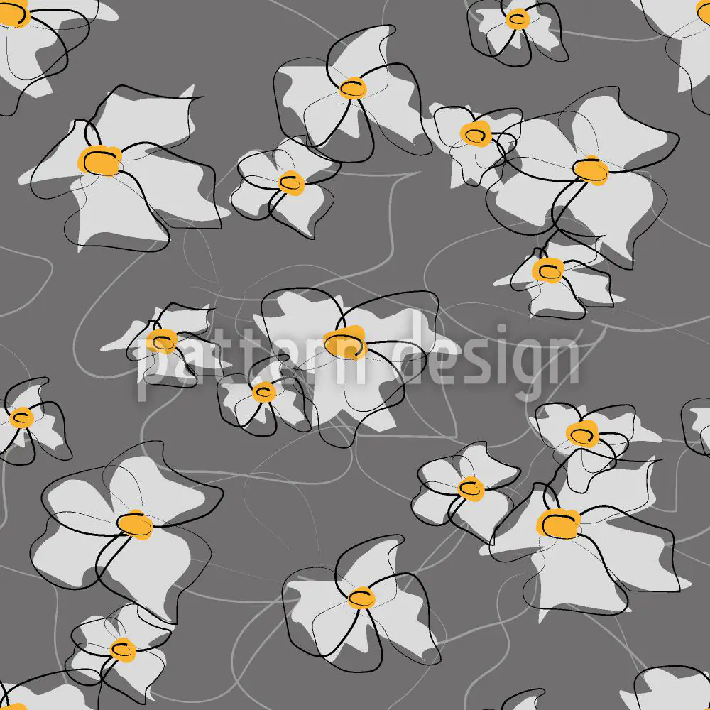 Designmuster Tapete Gezeichnete Blüten