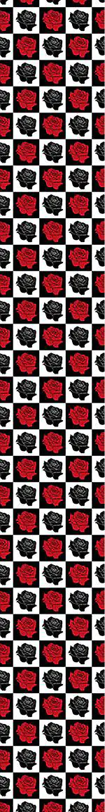 Wall Mural Pattern Wallpaper Chess Board With Roses