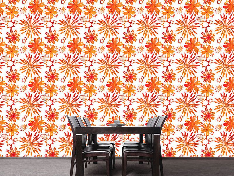 Wall Mural Pattern Wallpaper Rotating Flowers
