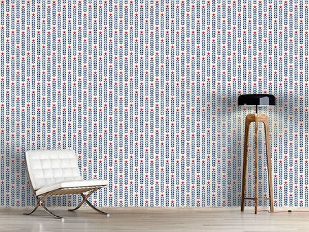 Wall Mural Pattern Wallpaper Rows Of Flowers
