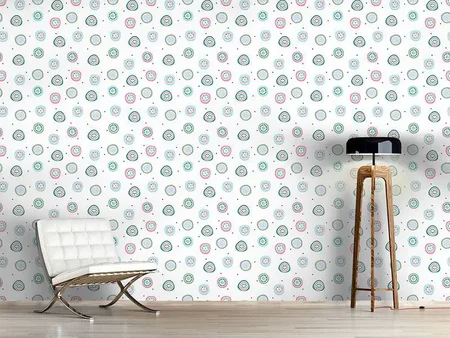 Wall Mural Pattern Wallpaper Flowers And Dots