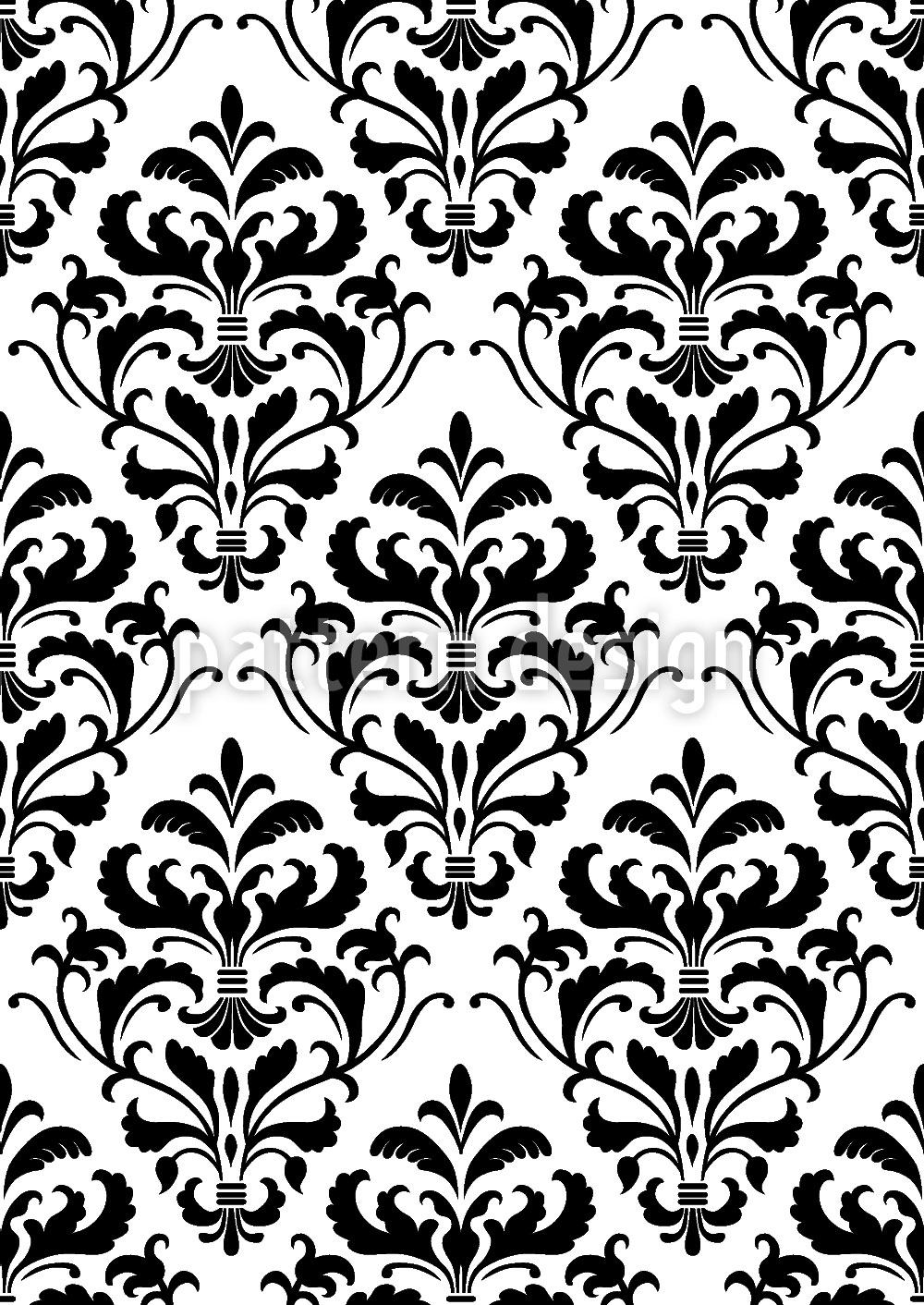 Wall Mural Pattern Wallpaper Black White Baroque