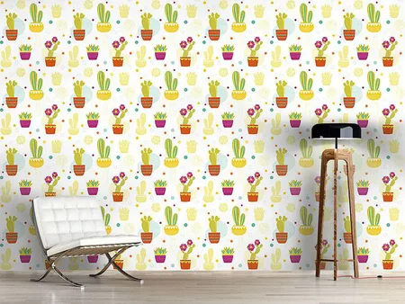 Wall Mural Pattern Wallpaper Cactus
