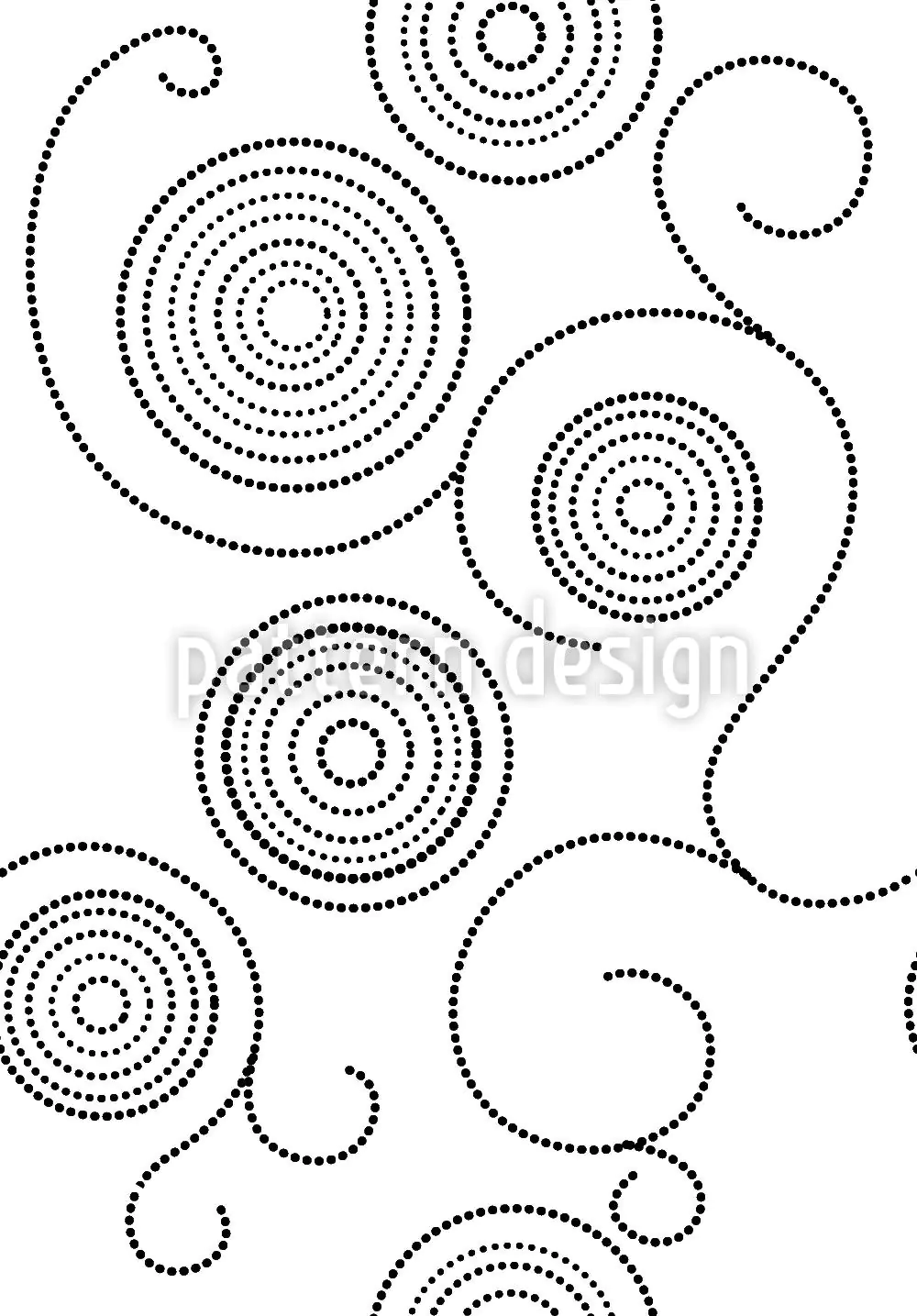 Wall Mural Pattern Wallpaper Aboriginal Twirls Black and White