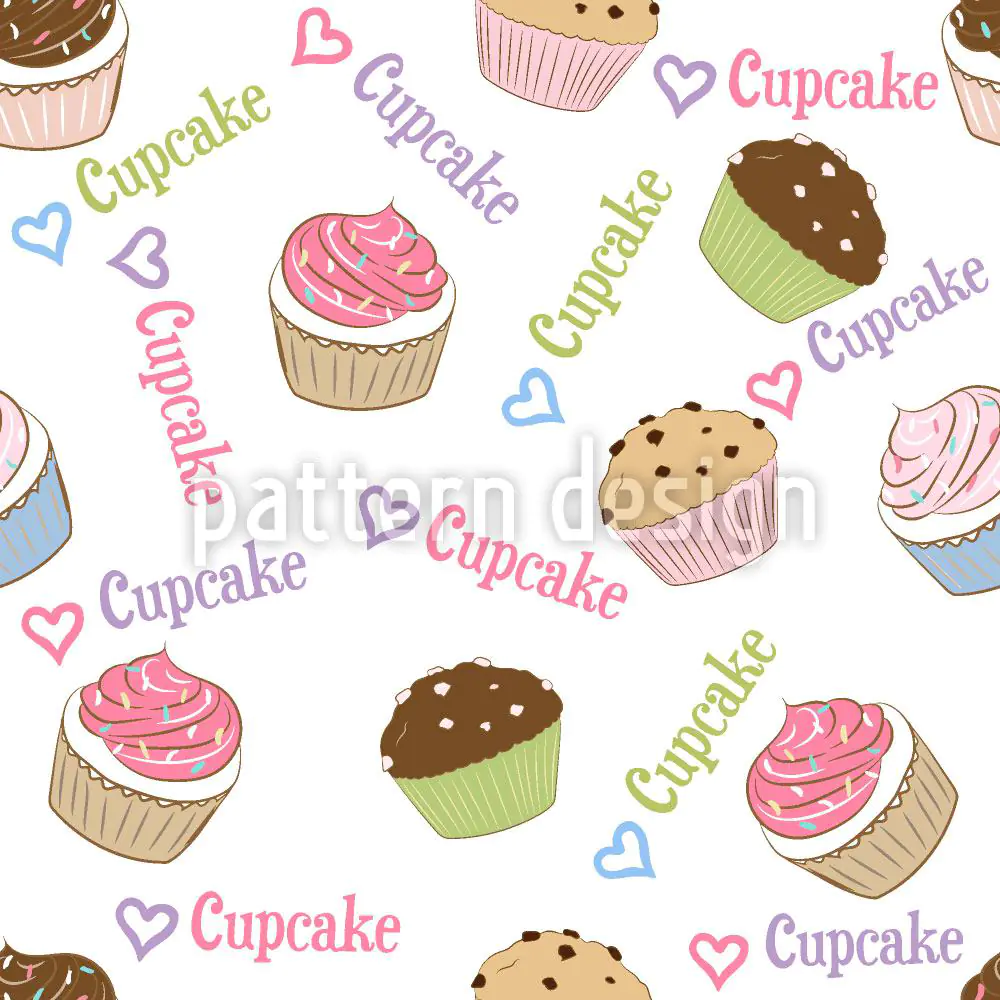 Papier peint design I Love Cupcakes