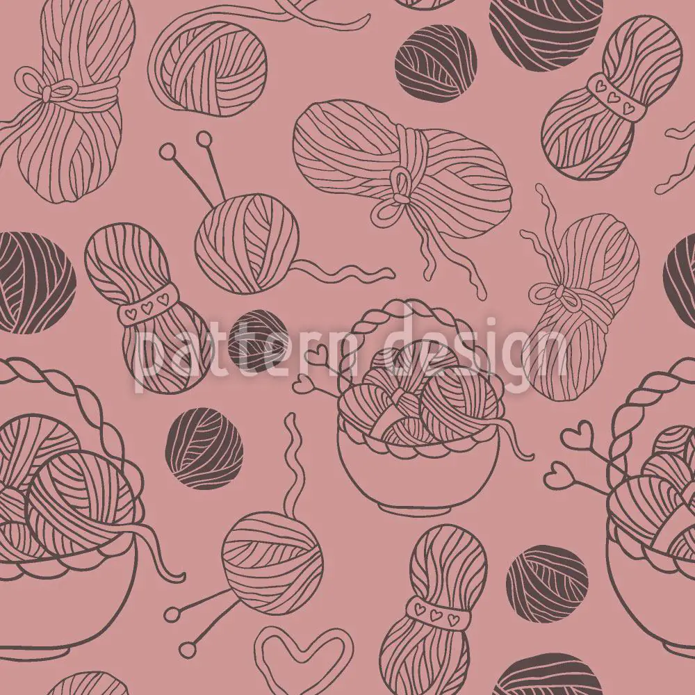 Wall Mural Pattern Wallpaper Time For Knitting