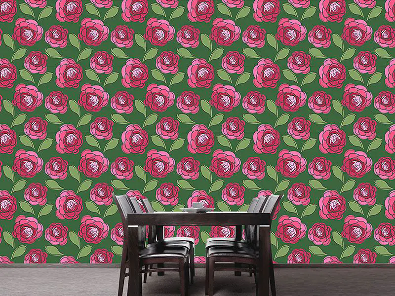 Papier peint design Camellia Blossoms