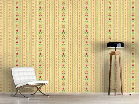 Wall Mural Pattern Wallpaper Florets and Tulips