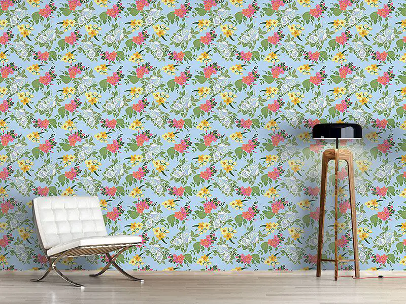 Wall Mural Pattern Wallpaper Mixed Bouquet