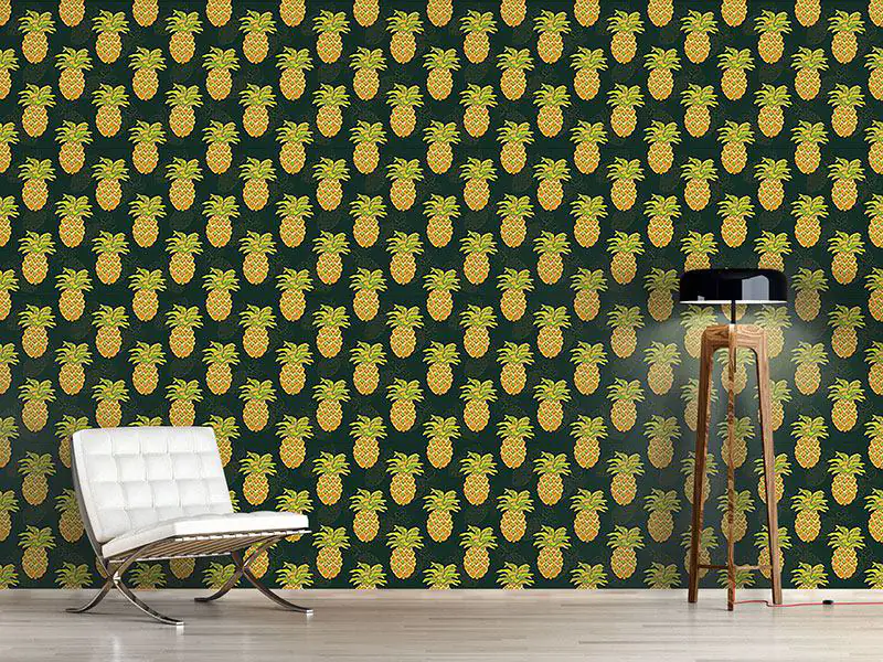 Wall Mural Pattern Wallpaper Ripe Pineapples