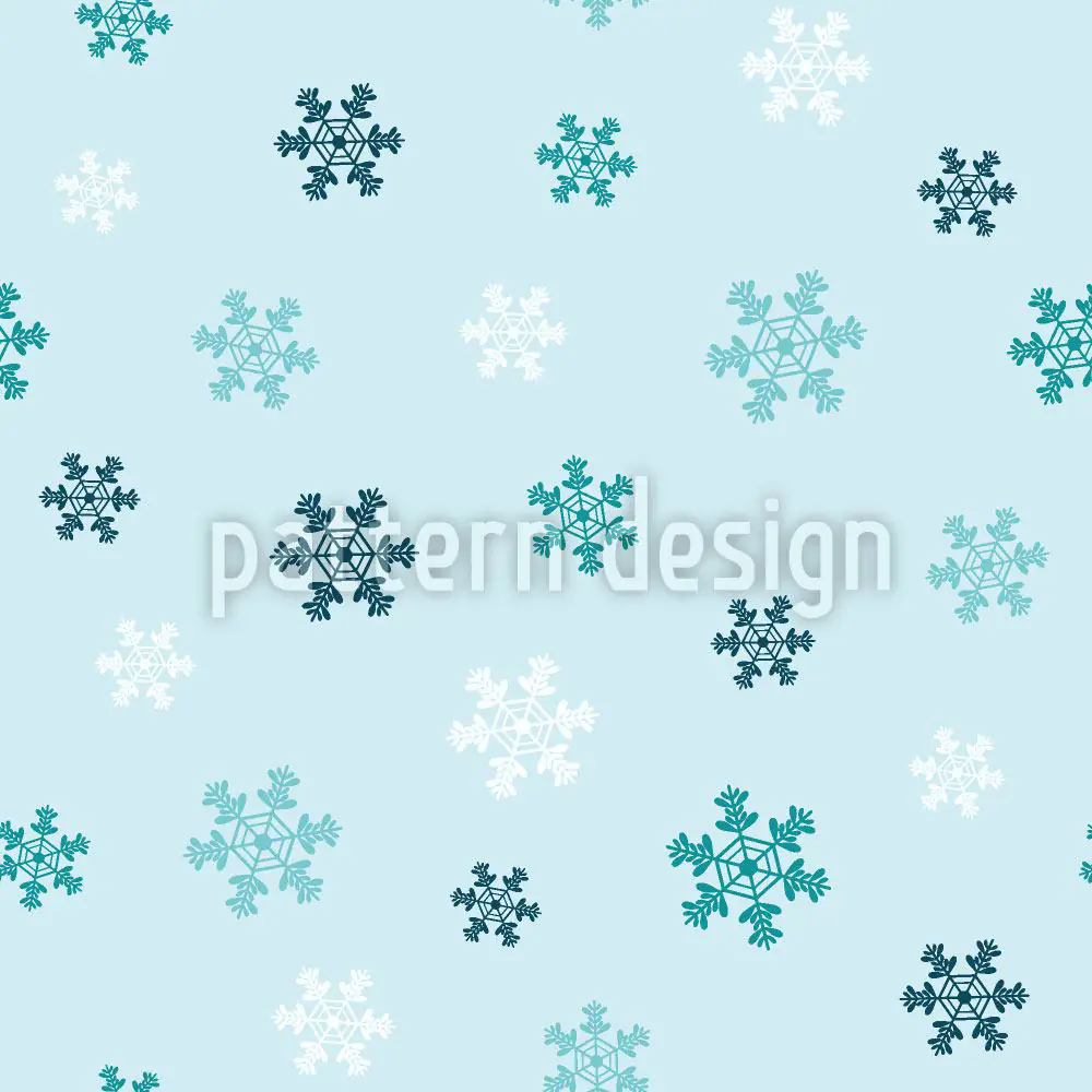 Wall Mural Pattern Wallpaper Winter Snowflakes