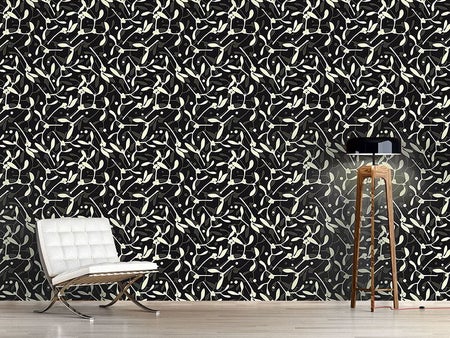 Wall Mural Pattern Wallpaper Mistletoe Silhouettes
