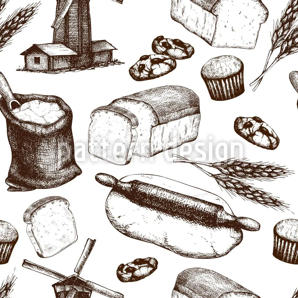 Designmuster Tapete Vom Korn zum Brot