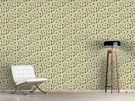 Wall Mural Pattern Wallpaper Cactus Collection