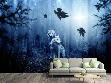 Wall Mural Photo Wallpaper Wolf's couple