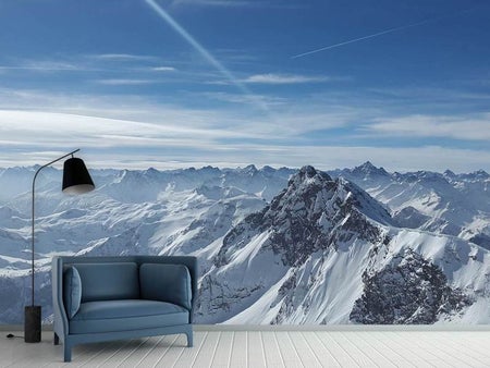 Fotomurale 3d grandi Vista sulle montagne dalla finestra - TenStickers