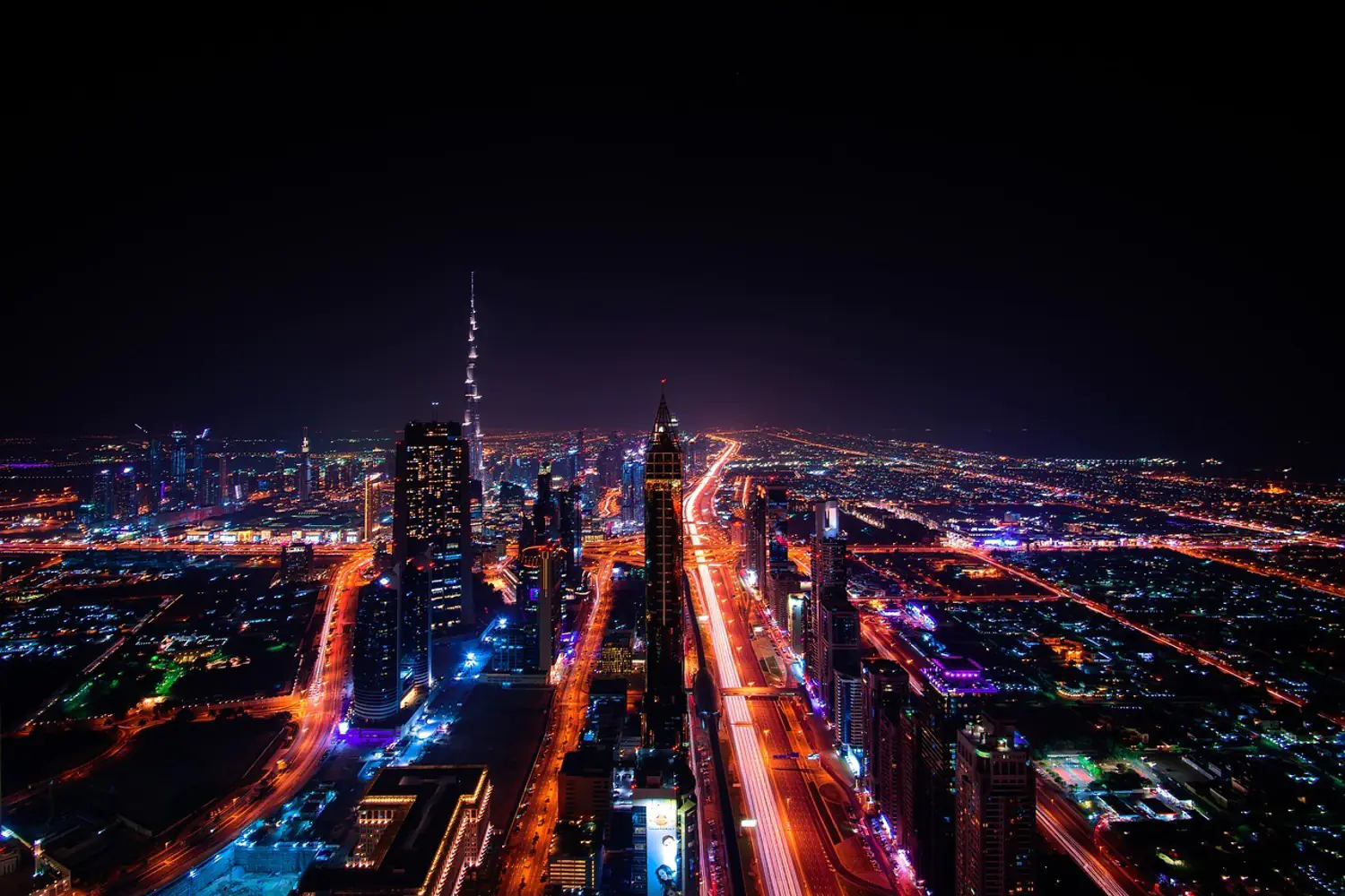 Fotomurale Le luci colorate di Dubai