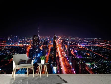 Valokuvatapetti The colorful lights of Dubai
