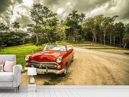 Papier peint photo Une voiture de collection à Cuba