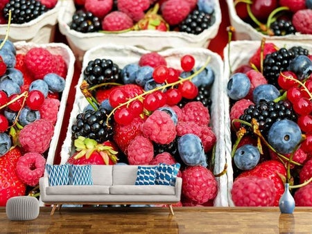 Fotobehang Bowls with berries