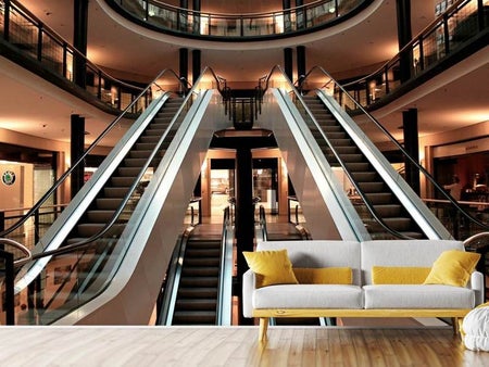 Fototapet Escalator in shopping mall