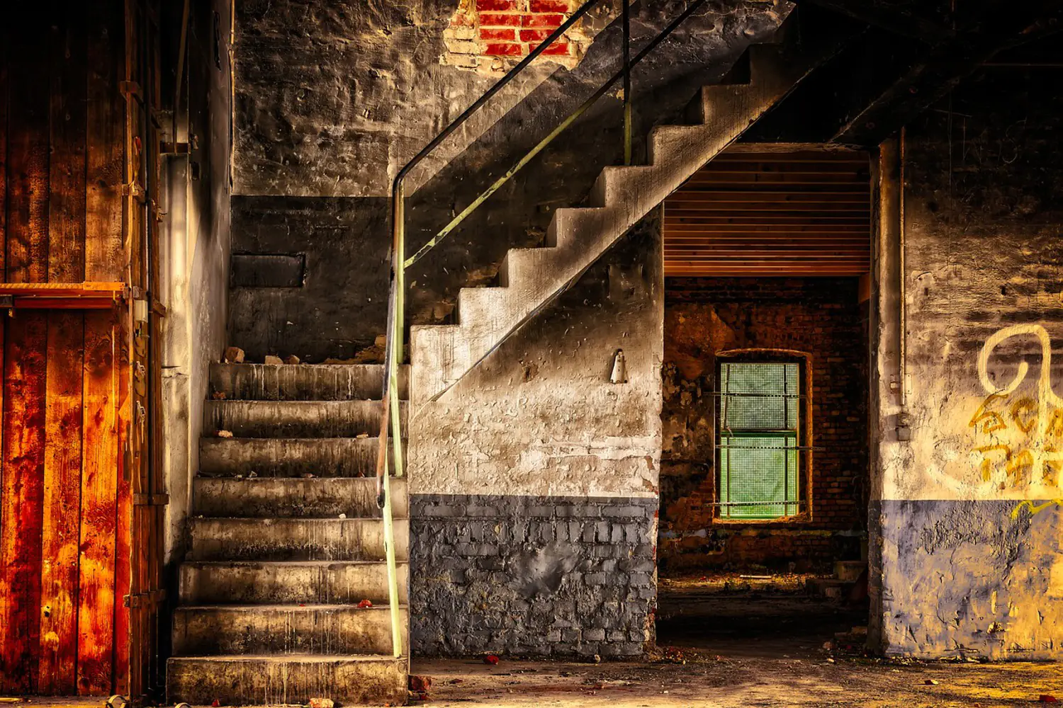 Wall Mural Photo Wallpaper Abandoned stairs