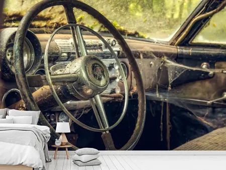 Fototapet Disintegrated vintage car