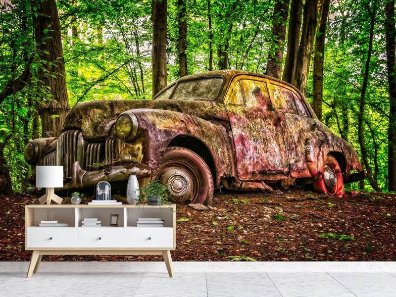 Wall Mural Photo Wallpaper Abandoned classic car