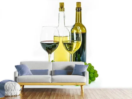 Wall Mural Photo Wallpaper White wine and red wine