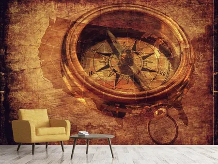 Photo Wallpaper Antique compass XL