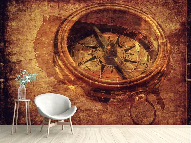 Wall Mural Photo Wallpaper Antique compass XL | Shop now!