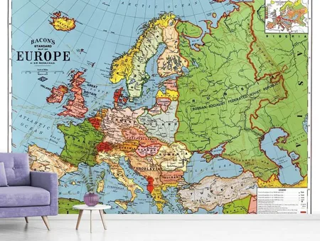 Valokuvatapetti Map Europe