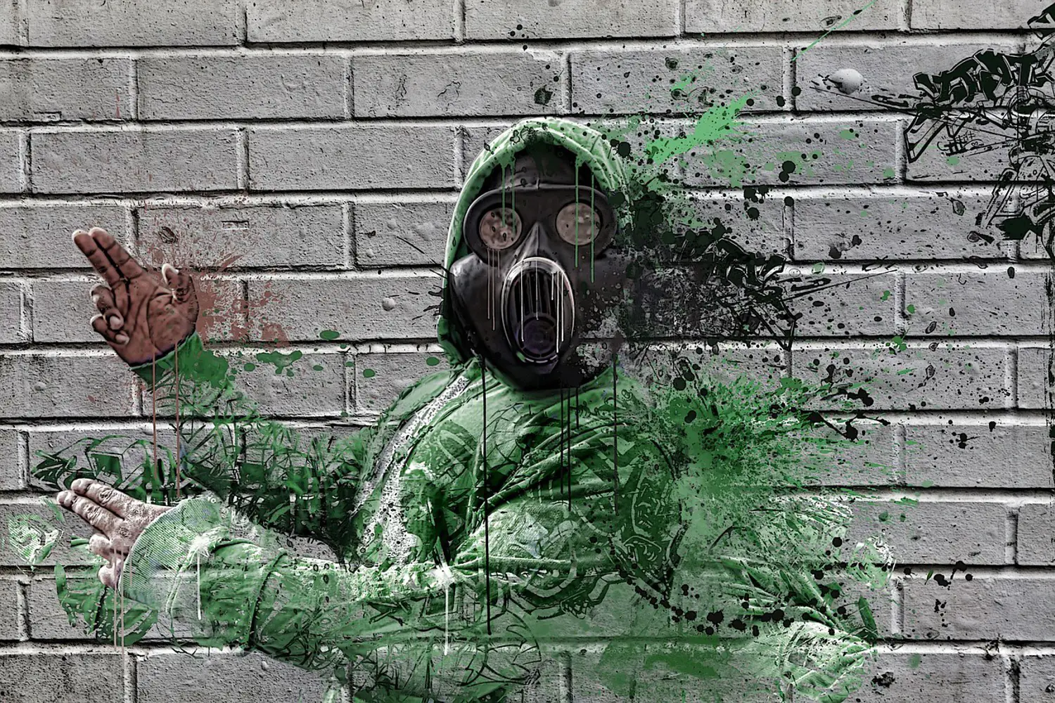 Papier peint photo Masque à gaz graffiti