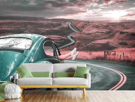 Wall Mural Photo Wallpaper On the road with the classic car
