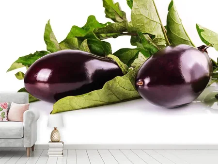 Valokuvatapetti Fresh eggplants