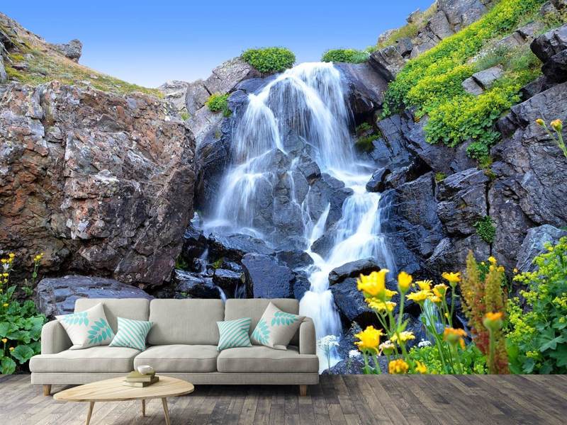 3D Wall Mural Wallpaper Natural Landscape Waterfalls India  Ubuy