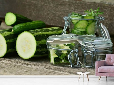 Wall Mural Photo Wallpaper Zucchinis and cucumbers