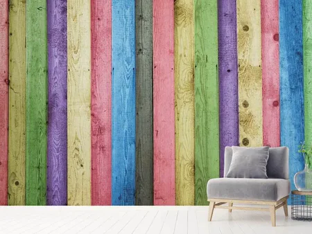 Wall Mural Photo Wallpaper Colorful wood