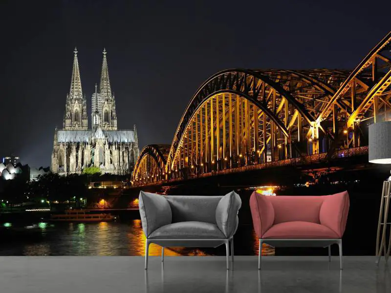 Wall Mural Photo Wallpaper At night in Cologne
