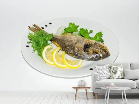 Wall Mural Photo Wallpaper Grilled fish