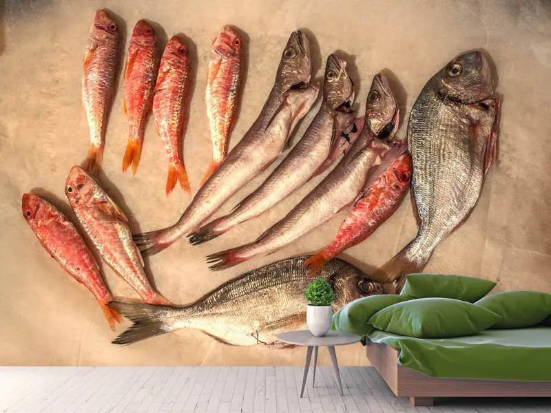 Wall Mural Photo Wallpaper Raw fish 2