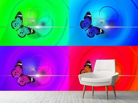 Fotobehang Pop Art Colorful Butterfly