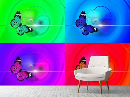 Valokuvatapetti Pop Art Colorful Butterfly