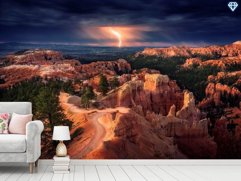 Fototapet Lightning Over Bryce Canyon