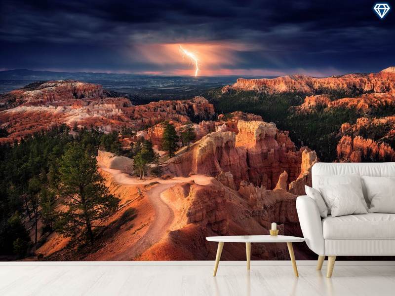 Wall Mural Photo Wallpaper Lightning Over Bryce Canyon