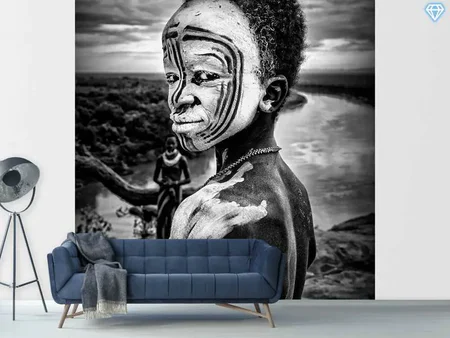 Wall Mural Photo Wallpaper A Boy Of The Karo Tribe Omo Valley