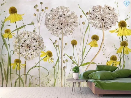 Wall Mural Photo Wallpaper Alliums And Heleniums