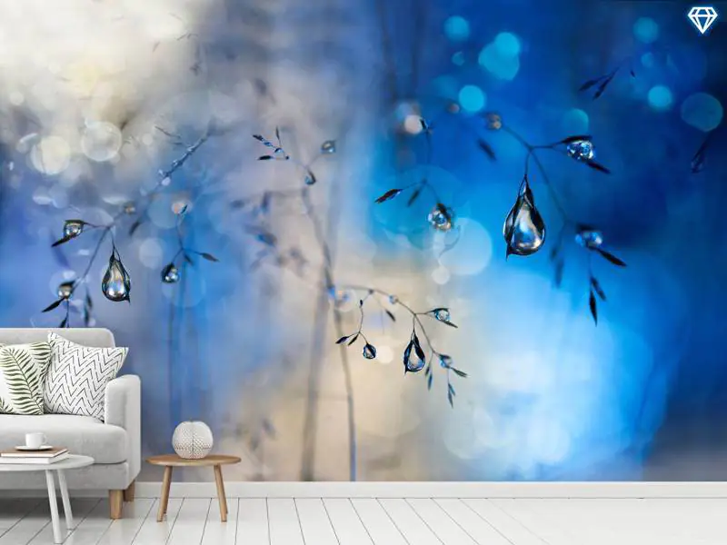 Wall Mural Photo Wallpaper Blue Rain