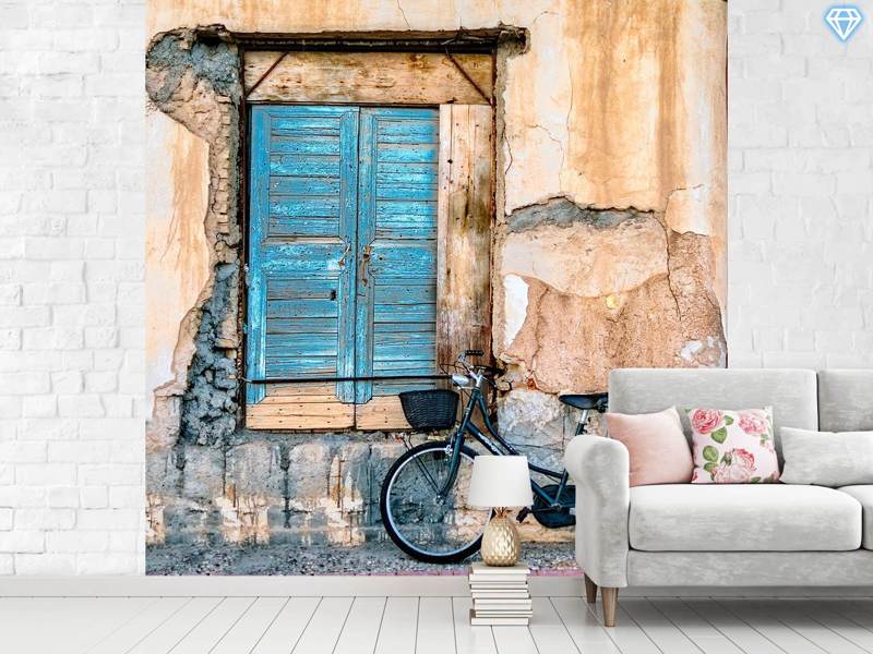 Wall Mural Photo Wallpaper Old Window And Bicycle